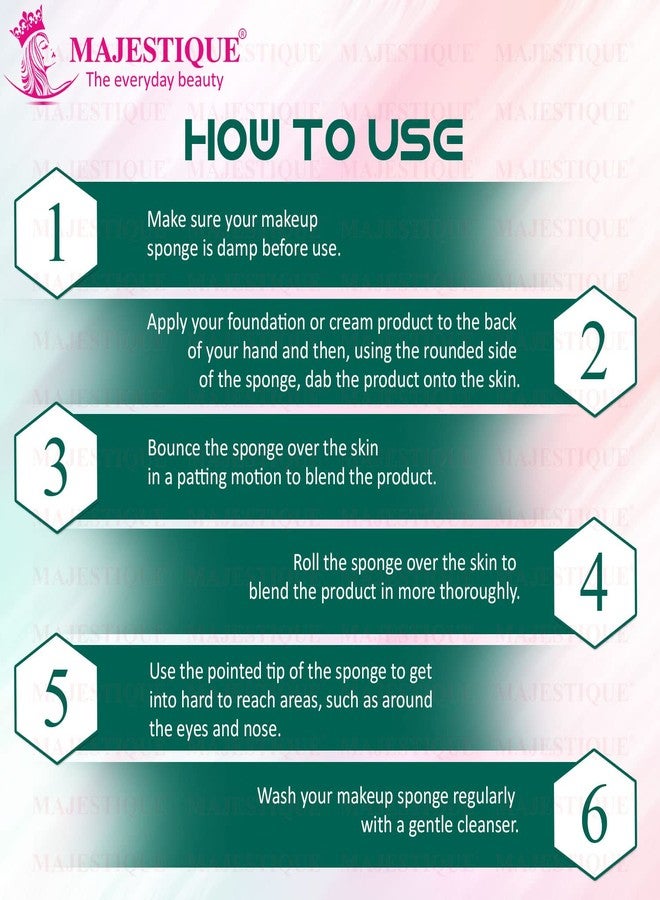 Majestique Angular Makeup Sponge, Beauty Face Primer Compact Powder Puff, Blender Sponge Replacement for Cosmetic Flawless Foundation, Sensitive and All Skin Types - Image 3