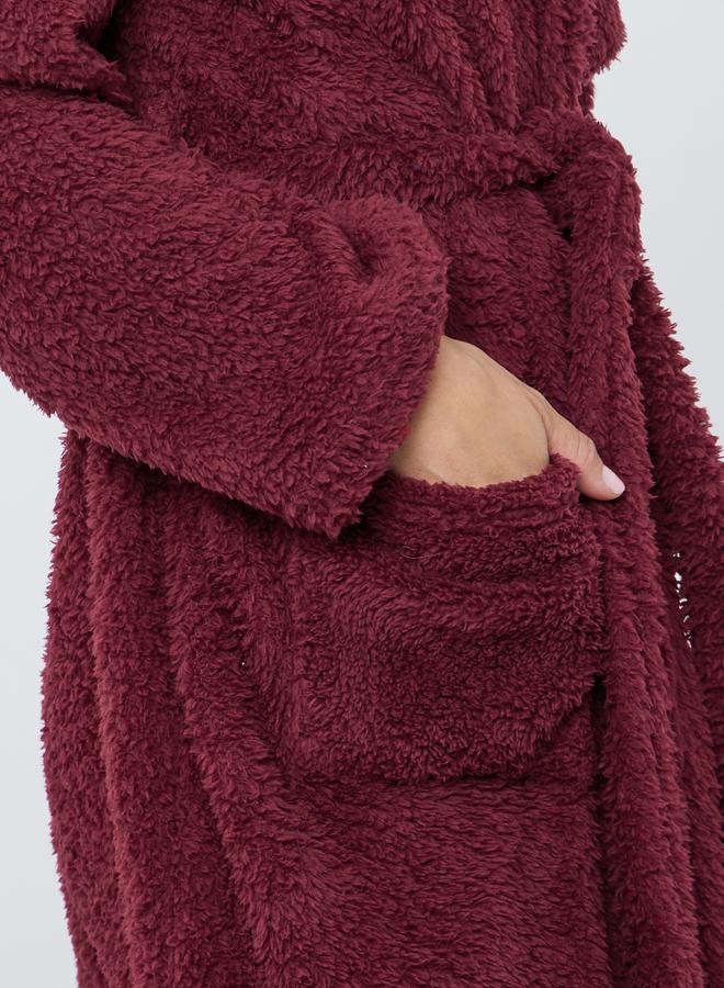 Styli Bear Ears Hooded Fleece Pocket Robe - Image 3