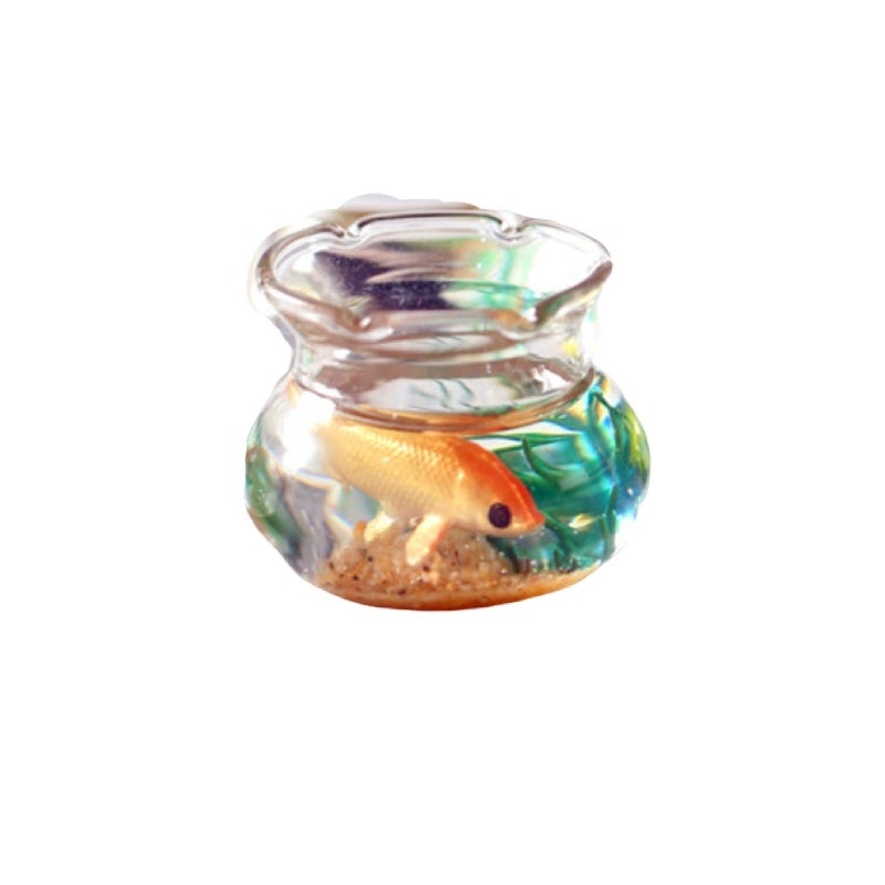 Miniature Aquarium: 1/6 & 1/12 Scale Handcrafted Glass Koi Fish Tank - High-Quality Durable Dollhouse Accessory for Dollhouse Interior Decor - Image 1