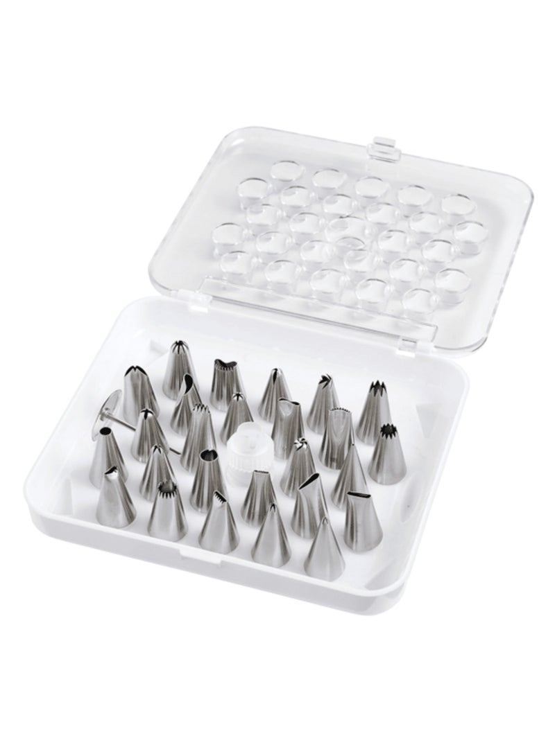 Mrs. Anderson's Baking 26-Piece Stainless Steel Pastry Cookie Cake Decorating Tips Set Silver - Image 1