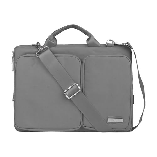 Probus Canvas Dual Pocket Laptop Messenger Bag Organizer Sleeve Case Cover (Dark Grey, 15.6 Inch) - Image 1