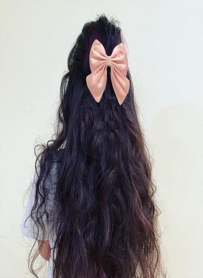 صن بيرد ربطات شعر كبيرة من صن بيرد للبنات والسيدات، مشابك شعر فرنسية أنيقة من الحرير، مشابك شعر على شكل فيونكة، مشابك شعر على شكل فيونكة من الشريط للنساء والفتيات والأطفال (6 قطع، مشبك شعر هولوغرافي على شكل فيونكة) - Image 3