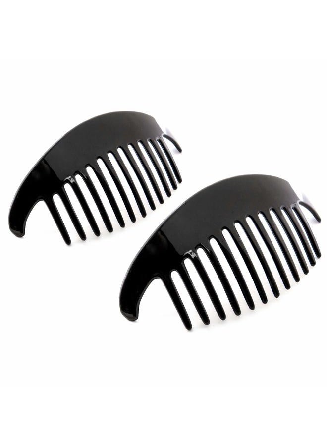 CAMILA Paris CP2872/2 French Hair Side Combs, Black Interlocking Combs French Twist Hair Combs, Strong Hold Hair Clips for Women Bun Chignon Up-Do, Styling Girls Hair Accessories, Made in France - Image 1