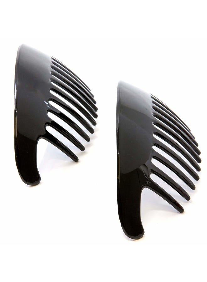 CAMILA Paris CP2872/2 French Hair Side Combs, Black Interlocking Combs French Twist Hair Combs, Strong Hold Hair Clips for Women Bun Chignon Up-Do, Styling Girls Hair Accessories, Made in France - Image 5