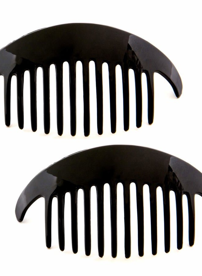 CAMILA Paris CP2872/2 French Hair Side Combs, Black Interlocking Combs French Twist Hair Combs, Strong Hold Hair Clips for Women Bun Chignon Up-Do, Styling Girls Hair Accessories, Made in France - Image 4