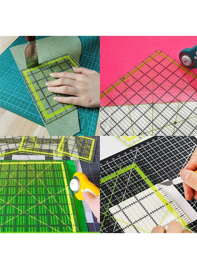 Quilting Rulers( 5.9"X5.9"),1 Quilting Templates with Non Slip Rings,Acrylic Square Quilting Rulers,Fabric Cutting Ruler for Easy Precision Cutting and Crafts Quilting and Sewing - Image 3