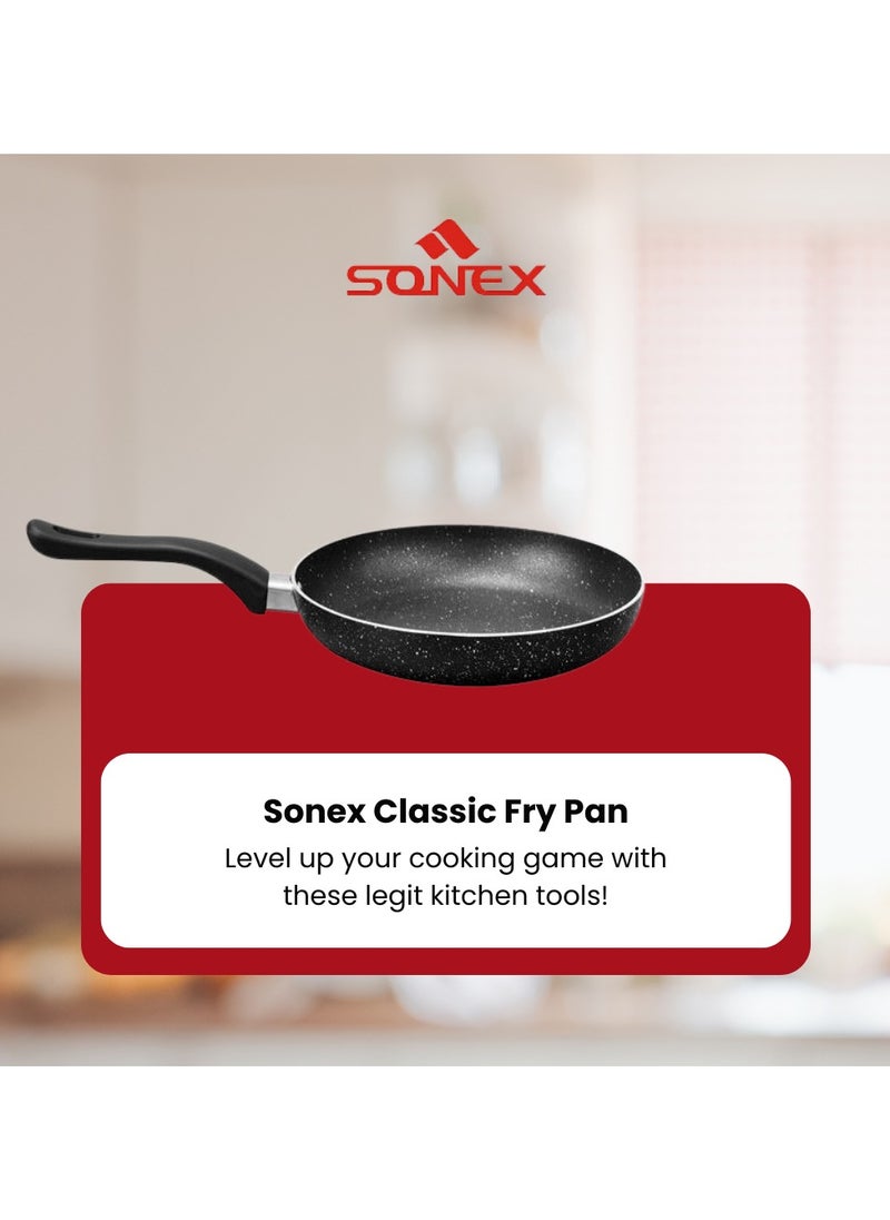 SONEX - Sonex Non Stick Classic Frying Pan in Black, Dia 30, Capacity 3.1 Ltr,Depth 5 cm, Never Stick Granite Coating With Heat Resistant Handle,Ideal For Quick Frying And Sauteing,PFOA Free Healthy Cooking - Image 1
