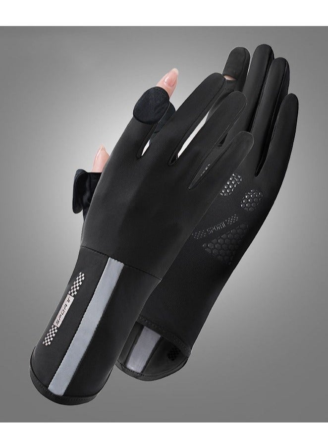 Women’s UV Protection Driving Gloves – UPF50+ Ice Silk Long Gloves with Anti-Slip Palm & Open Fingertips (1 Pair) - Image 1