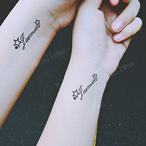 Yesallwas 6 Sheets word temporary tattoos unisex,Waterproof long lasting Fake Tattoos Stickers for for kids girls teens Cool body Art Black Character Tattoo - Image 4