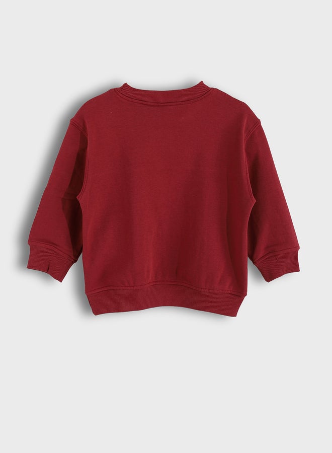 ال سي وايكيكي طقم أولادي مكوّن من سويتر مطبوع بياقة دائرية وبنطال رياضي - Image 4