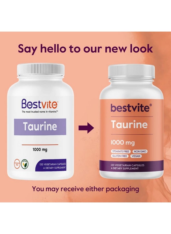 BESTVITE BESTVITE Taurine 1000mg (120 Vegetarian Capsules) - No Stearates - No Fillers - No Flow Agents - Vegan - Non GMO - Gluten Free  - Image 3