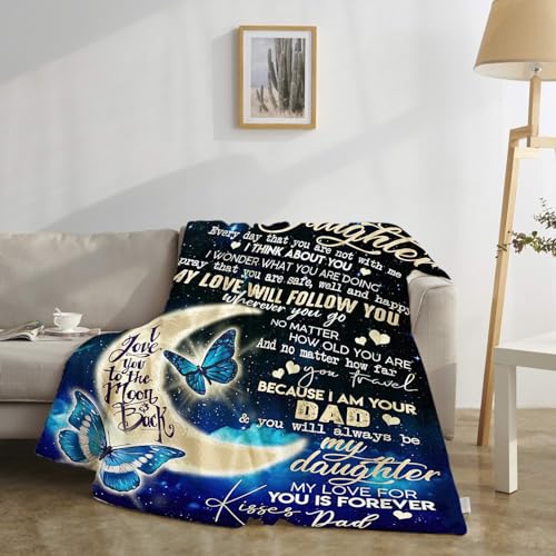 BUUGVIIL Daughter Gifts from Dad, to My Daughter Blanket from Dad, Christmas Birthday for Daughters Flannel Throw Blanket for Bed Sofa 80"x60" - Image 3