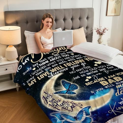 BUUGVIIL Daughter Gifts from Dad, to My Daughter Blanket from Dad, Christmas Birthday for Daughters Flannel Throw Blanket for Bed Sofa 80"x60" - Image 2