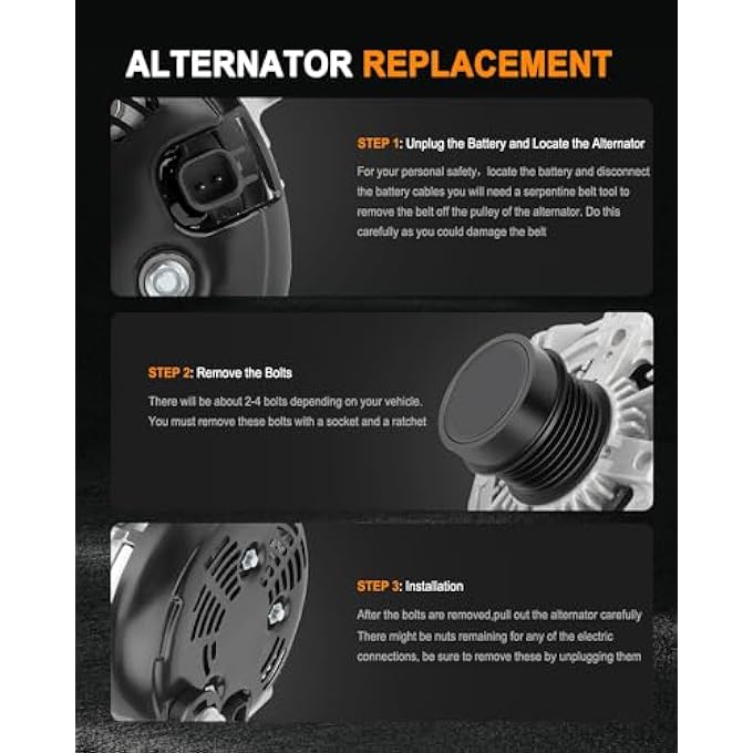 ASAPE 11598 New Alternator Fit for 2011-2018 for Chrysler 300 2011-2018 for Jeep Grand Cherokee - Image 5