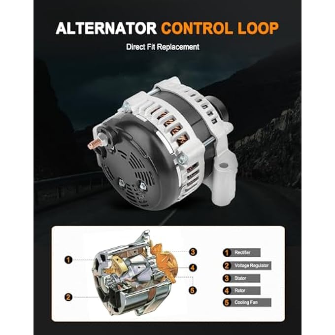 ASAPE 11598 New Alternator Fit for 2011-2018 for Chrysler 300 2011-2018 for Jeep Grand Cherokee - Image 3