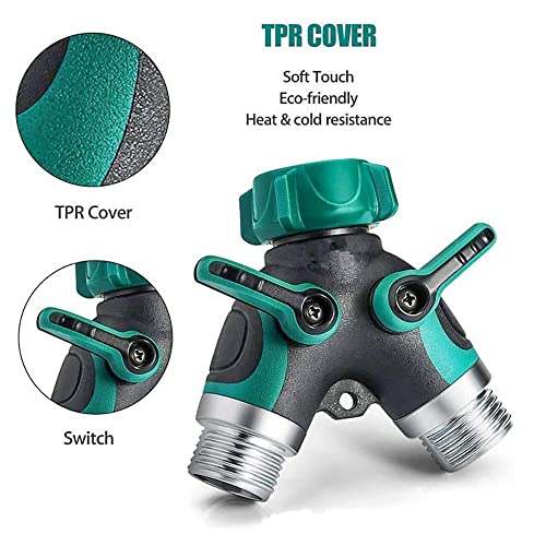 Sanpaint Hose Splitter 2 Way Heavy Duty, Garden Hose Splitter, Water Hose Splitter,Y Connector Garden Hose Adapter, Hose Y Splitter 2 Valves with 2 Extra Rubber Washers - Image 2