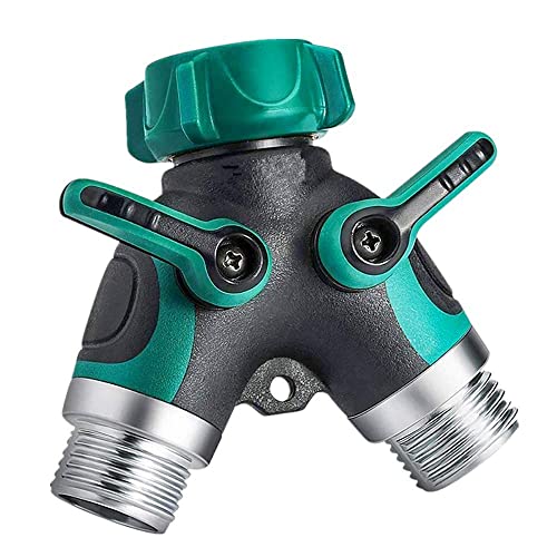Sanpaint Hose Splitter 2 Way Heavy Duty, Garden Hose Splitter, Water Hose Splitter,Y Connector Garden Hose Adapter, Hose Y Splitter 2 Valves with 2 Extra Rubber Washers - Image 1