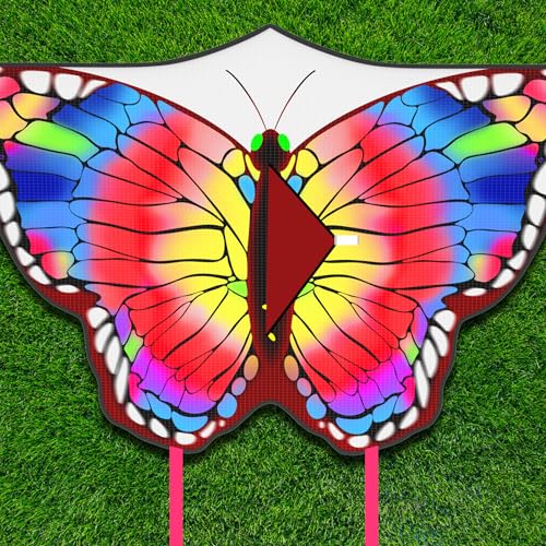 Crogift Butterfly Kite for Kids 48 812 Kid Kites Easy to Fly Colorful Kite for Adults Beginners Beach Park Outdoor Activities Easter Gift for Kid Boys GirlsPurple and Yellow - Image 5