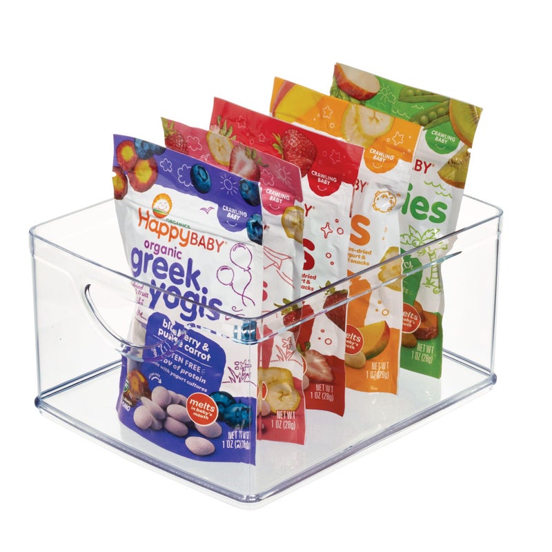 InterDesign iDesign Pantry Storage Bin with Handles for Cabinets or Fridge  Clear  Made in USA