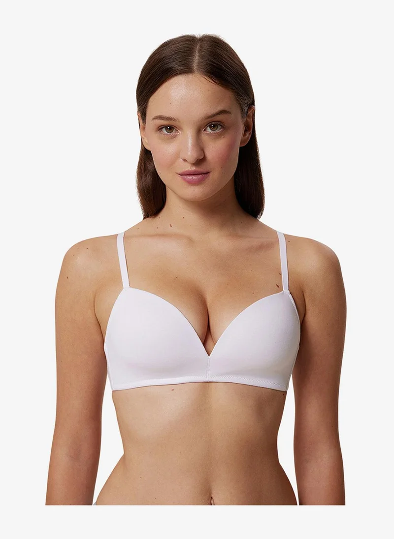 بنتي Women Cosy Cotton White Wireless Padded Bra