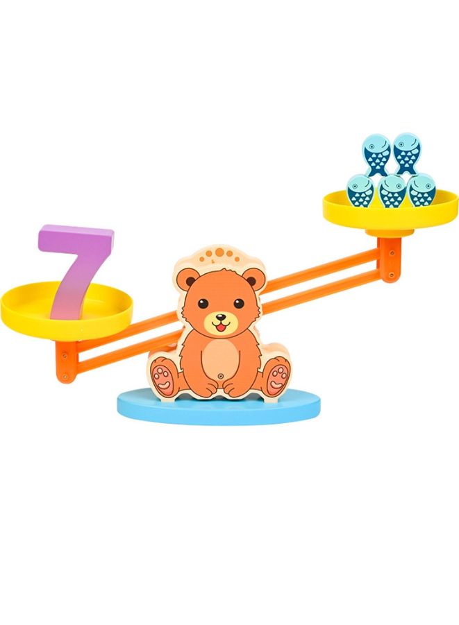 11 pcs Bear Balance Game Toy Educational Learning Counting Number Math Toy with Numbers Little Fishes Game Cards Gifts for Kids - Image 3