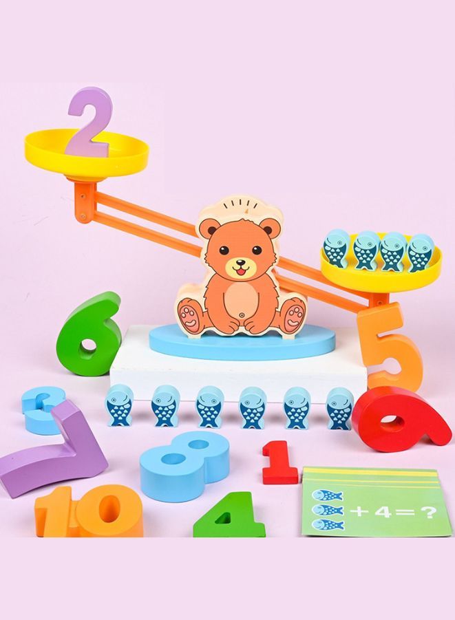 11 pcs Bear Balance Game Toy Educational Learning Counting Number Math Toy with Numbers Little Fishes Game Cards Gifts for Kids - Image 4
