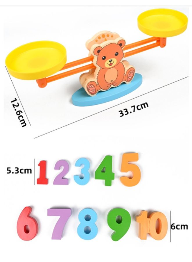 11 pcs Bear Balance Game Toy Educational Learning Counting Number Math Toy with Numbers Little Fishes Game Cards Gifts for Kids - Image 2