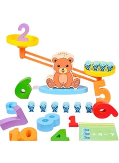 ماركة غير محددة لعبة Bear Balance ، لعبة تعليمية تعليمية لعد الأرقام مع أرقام وأسماك صغيرة وبطاقات ألعاب وهدايا للأطفال  - Image 1