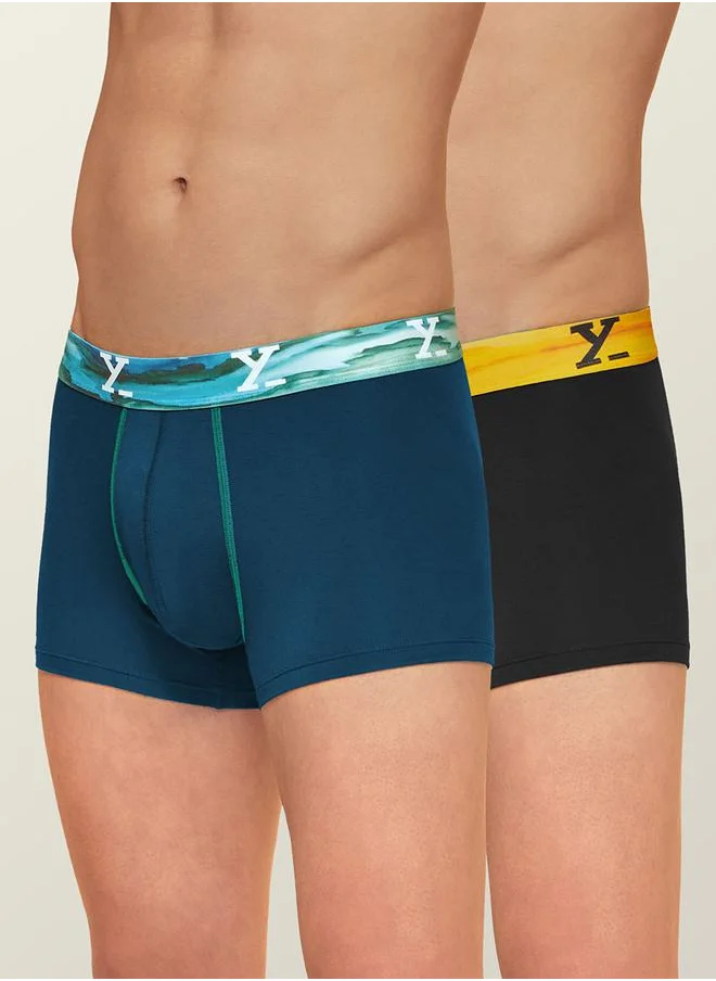 اكس واي اكس اكس Pack of 2 - Printed Waistband Trunks by Styli