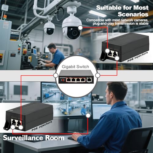 ThePoEstore 60W Gigabit PoE++ Injector - 10/100/1000Mbps, RJ-45 Shielded, IEEE 802.3af/at/bt Compliant, PoE Switch Powerline Network Adapter for High Power Ethernet Devices, Up to 100m, by ThePoEstore - Image 4