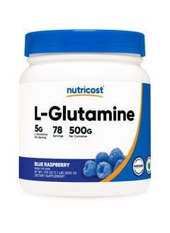 L-Glutamine, 5G L-glutamine Per Serving 78 SERVINGS | 500 G lue Raspberry Natural Type Flavor Nt wt 17.9 OZ (1.1 LB) (500 G ) Dietary Supplement
