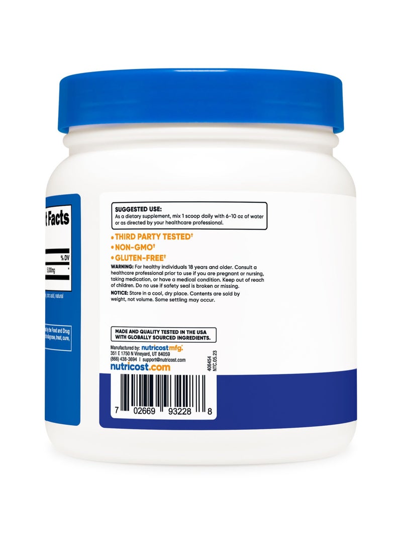 Nutricost L-Glutamine, 5G L-glutamine Per Serving 78 SERVINGS | 500 G Blue Raspberry Natural And Artificially Flavored Nt wt 17.9 OZ (1.1 LB) (500 G ) Dietary Supplement - Image 3