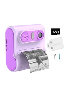 DIGI CORE Digital Camera For Kids 46MP Kids Camera With 32GB SD Card Full HD 1080P Cameras Mini Kids Camera With Instant Print Thermal Printer With 3 Thermal Rolls 2.4Inch Eye Protect Screen With Speaker Purple  - Image 1