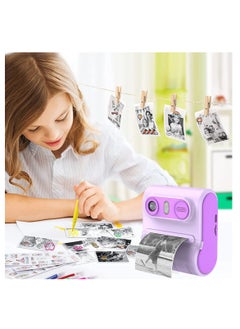 DIGI CORE Digital Camera For Kids 46MP Kids Camera With 32GB SD Card Full HD 1080P Cameras Mini Kids Camera With Instant Print Thermal Printer With 3 Thermal Rolls 2.4Inch Eye Protect Screen With Speaker Purple  - Image 3