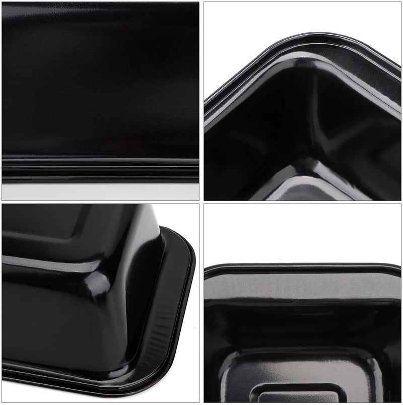 Lexazo Nonstick Carbon Steel Baking Rectangular Bread Pan Microwave Oven Safe NonStick Carbon Steel Baking Tray for Muffin Cupcake Mini loaf Mould pan for Home Baking Tools Black - Image 2