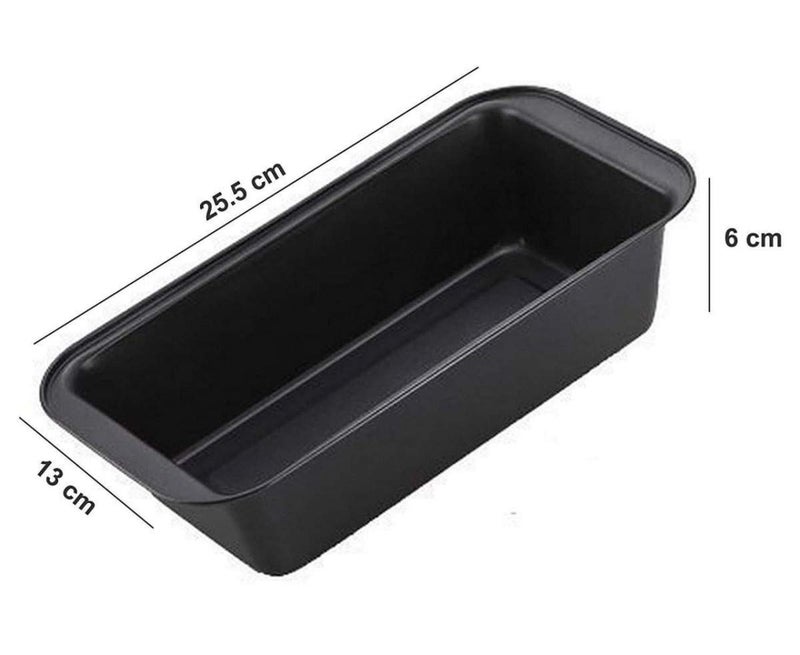 Lexazo Nonstick Carbon Steel Baking Rectangular Bread Pan Microwave Oven Safe NonStick Carbon Steel Baking Tray for Muffin Cupcake Mini loaf Mould pan for Home Baking Tools Black - Image 4