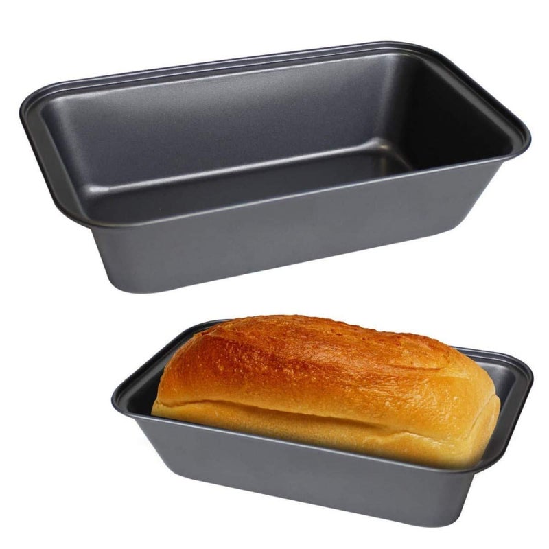 Lexazo Nonstick Carbon Steel Baking Rectangular Bread Pan Microwave Oven Safe NonStick Carbon Steel Baking Tray for Muffin Cupcake Mini loaf Mould pan for Home Baking Tools Black - Image 3