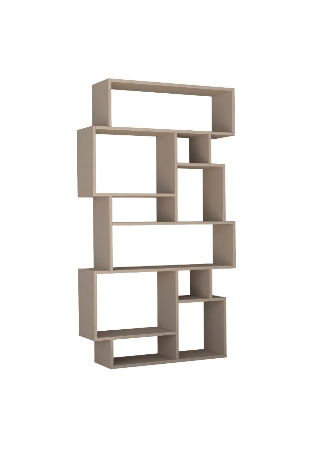 Mourah Home Karmato Bookcase Modern Book Shelf Cabinet 6 Tier Multi Storage Bookshelf Rack Display Cabinet For Bedroom Living Room Floorstanding  25.5X168.5X 96Cm  Light Mocha - Image 2