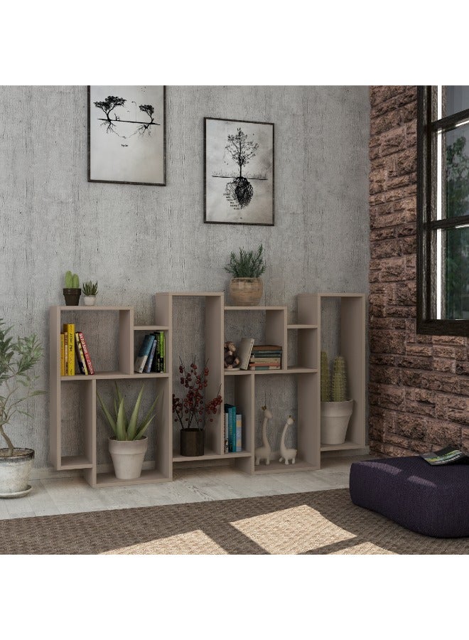 Mourah Home Karmato Bookcase Modern Book Shelf Cabinet 6 Tier Multi Storage Bookshelf Rack Display Cabinet For Bedroom Living Room Floorstanding  25.5X168.5X 96Cm  Light Mocha - Image 4