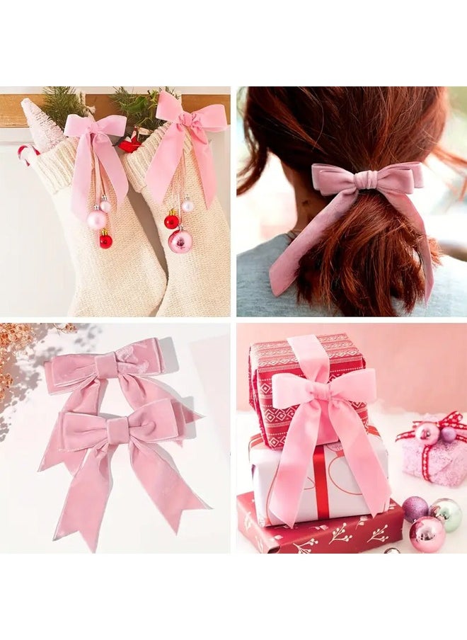Zeemey 3pcs Pink Velvet Ribbon 1.5 cm x 9.1 meter - Vintage Nylon Velvet Ribbon with Spool for Gift Wrapping, Floral Bouquets, Wedding Decorations, and Crafts, Ribbon for Flower Bouquet(Pink)  - Image 4