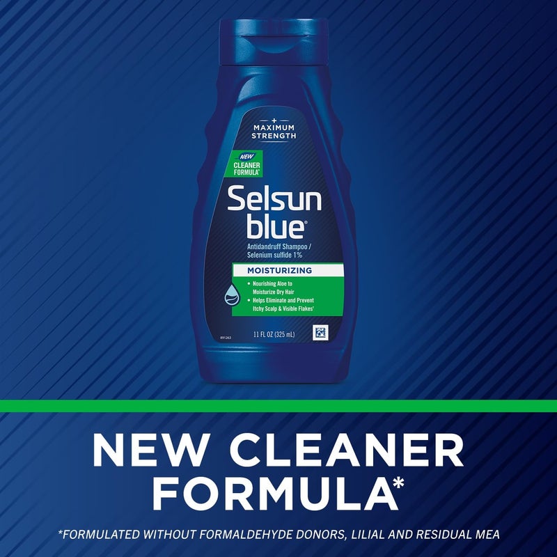 Selsun Blue Moisturizing Antidandruff Shampoo, Maximum Strength Scalp Treatment With Selenium Sulfide, 11 fl. oz. - Image 3