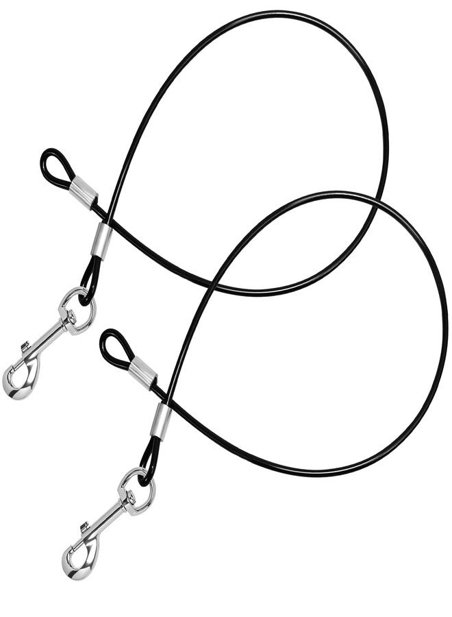 SMLBJUTE 2 Pack Chew Proof Metal Dog Cable Lead, No Tangle Dog Leash Extender Leads for Small Medium Dogs Collar Harness (Single Hook) - Image 1