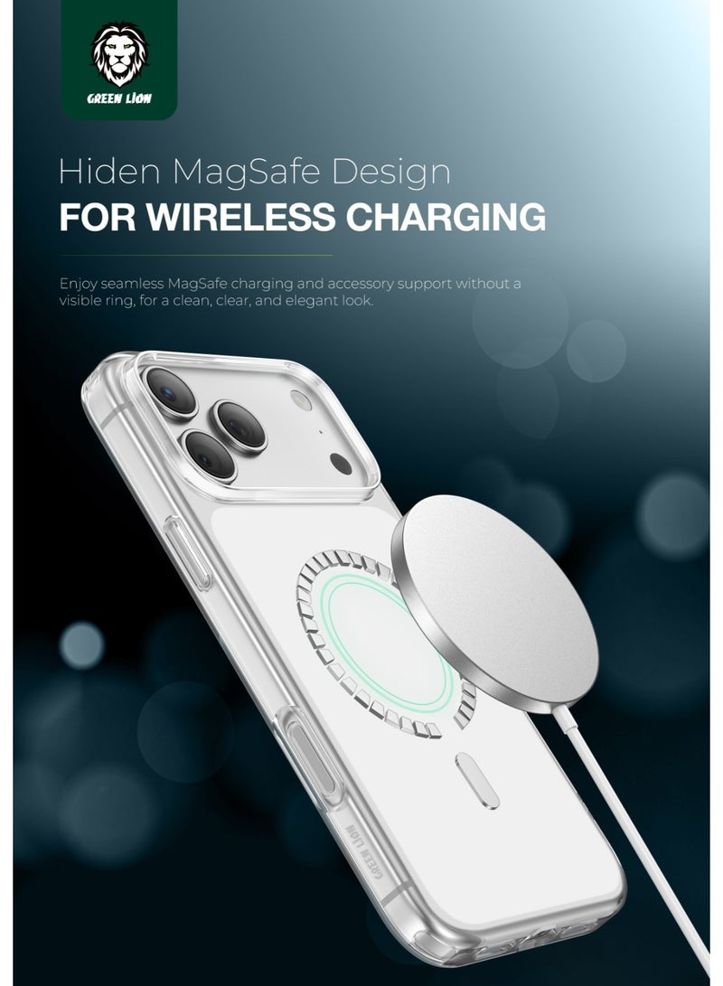 GREEN LION Crystal Plus Case iPhone 17 Pro whit Invisible MagSafe Compatibility / Camera Protection / Comfortable grip / Anti Fingerprint - Clear - Image 5