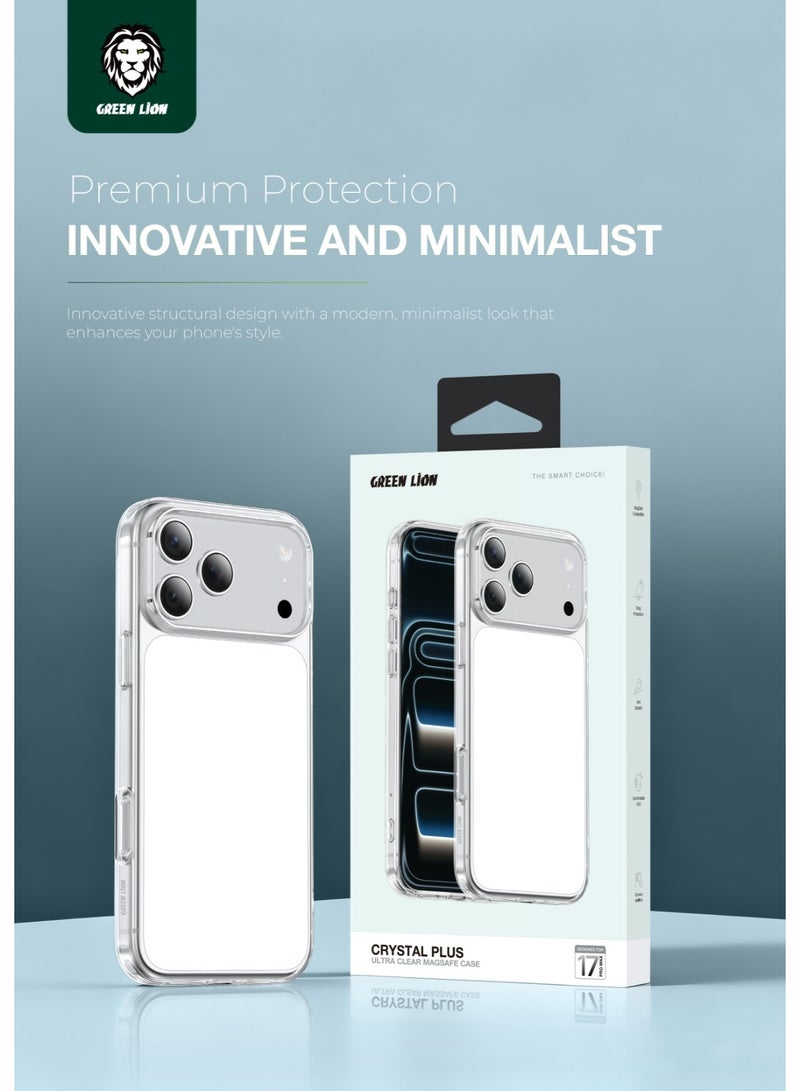 GREEN LION Crystal Plus Case iPhone 17 Pro whit Invisible MagSafe Compatibility / Camera Protection / Comfortable grip / Anti Fingerprint - Clear - Image 2