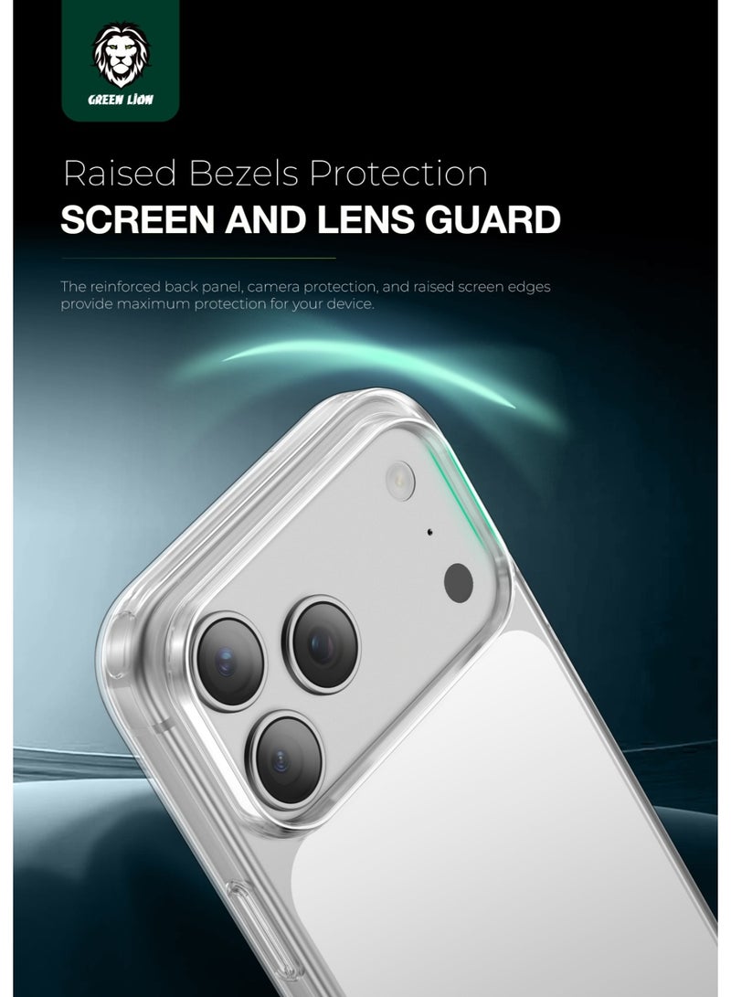 GREEN LION Crystal Plus Case iPhone 17 Pro whit Invisible MagSafe Compatibility / Camera Protection / Comfortable grip / Anti Fingerprint - Clear - Image 3