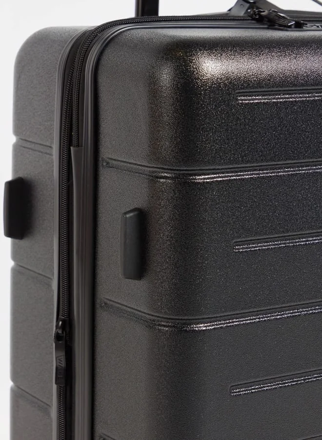 Wave Black Textured Hardcase Luggage Trolley Bag with Retractable Handle  | Best Price UAE