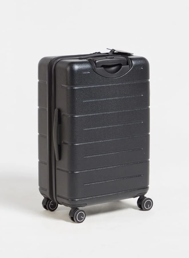 Wave Black Textured Hardcase Luggage Trolley Bag with Retractable Handle  | Best Price UAE