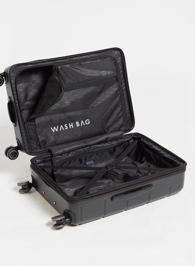 Wave Textured Hardcase Luggage Trolley Bag with Retractable Handle - Image 5