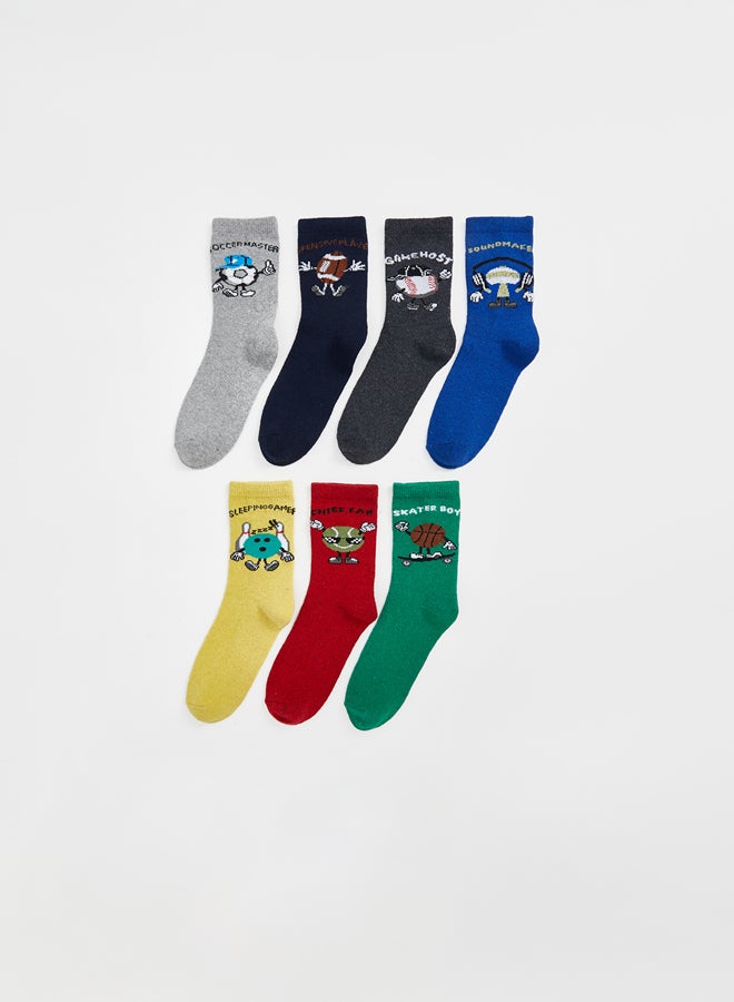 LC WAIKIKI Boys Patterned  Ankle Socks 7 Pack - Image 1