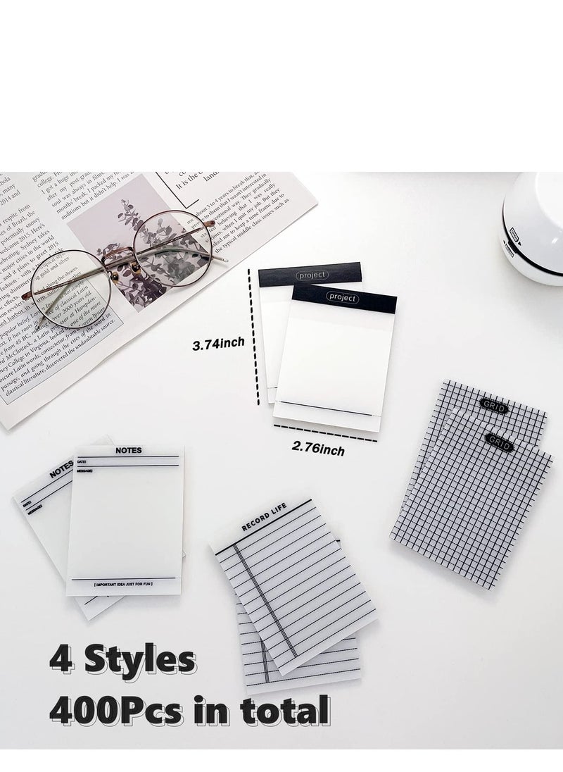 SYOSI - SYOSI Transparent Sticky Note Pads - 400Pcs Waterproof Self-Adhesive Pad，Translucent Sticky Notes Suitable for Reading、Studying、 Home、Office、School，Sticks Securely，Removes Cleanly - Image 1